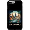 Indianapolis Travel Art Studio Custodia per iPhone 7 Plus/8 Plus Indianapolis, Indiana, orizzonte, retro, vendemmia, arte