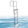 VEVOR Scaletta Telescopica per Molo, Scaletta Dritta Retrattile da Pontile, 5 Gradini Antiscivolo in PP, Portata Massima 227 kg, Struttura in Lega di Alluminio, Galleggiante Auto-Sollevante, per Laghi