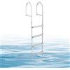 VEVOR Scaletta Smontabile per Molo, Scaletta Dritta da Pontile, 5 Gradini Antiscivolo in PP, Portata Massima 227 kg, Struttura in Lega di Alluminio, Design a Sgancio Rapido, per Laghi e Imbarcazioni