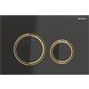 Geberit Placca di comando Sigma 21 vetro nero / ottone 115.652.SJ.1