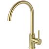 Trustmi monocomando per lavello cucina in ottone e bocca girevole, oro spazzolato