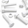 Caterpillar Red 5x Viti a Testa Esagonale Bianchi Polipropilene (PP) Dadi e bulloni di plastica, M16 x 65mm, Rondelle,