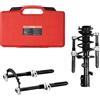 VEVOR Kit Compressore a Molla Ammortizzatore per Auto 1,2T Corsa 280mm, Kit di Strumenti Compressore a Molla 2 Pezzi in Acciaio con Valigetta Portatile per Rimozione Molle di Sospensione per Auto SUV