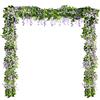Syhood 4 Pezzi 26 Feet Ghirlanda di Glicine Artificiale Fiori Artificiali Vite di Glicine di Seta Vite di Glicine Artificiale Fiore Appeso Ghirlanda di Glicine Finto per Nozze Giardino (Viola)