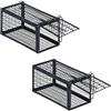 Relaxdays Trappola per Topi Vivi, Set da 2, Scaccia Roditori con Esca, HLP 12x24x11,5 cm, Mouse Trap Non Letale, Nero