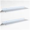 MILUKA Set di 2 Mensole da Parete 50 x 15 cm Bianche | Mensole Sospese in Acciaio | Salvaspazio per Libri, Piante e Oggetti Decorativi | Fissaggio Invisibile per la Casa