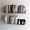 MILUKA Set di 2 Mensole da Muro Design 60 cm | Libreria da Parete Sospesa Metallo Nera | Modulare effecto invisibile, Porta Libri, Cd | Salvaespazio per Soggiorno, Cucina e Bagno