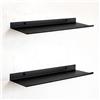 MILUKA Set 2 Mensole da Muro Design Moderne 50 x 15 cm | Scaffale Metallo Nera Sospesa | Mensole Bagno o Scaffale Cucina per Salvaespazio e Decorazioni Casa