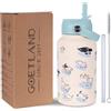 Goetland Borraccia Termica 650ml Acciaio Inox Isolata a Doppia Parete Senza BPA a Prova di Perdite Fantasia Gatti Cani Riutilizzabile per Donne Bambini Scuola Ufficio