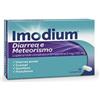 Imodium Diarrea E Meteorismo 2 Mg/125 Mg 12 Compresse Loperamide Cloridrato, Simeticone Medicinale Equivalente