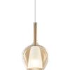 Ideal Lux KALIQUE LAMPADARIO SOSPESO 1 LUCE ATTACCO E27 DOPPIO VETRO SATINATO E AMBRA 18X33CM
