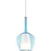Ideal Lux KALIQUE LAMPADARIO SOSPESO 1 LUCE ATTACCO E27 DOPPIO VETRO SATINATO E AZZURRO 18X33CM