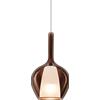 Ideal Lux KALIQUE LAMPADARIO SOSPESO 1 LUCE ATTACCO E27 DOPPIO VETRO SATINATO E RAME 18X33CM