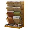 Kx9Lb8d portadocumenti Portadocumenti in rete A4 a 5 livelli, portaoggetti for posta e riviste Vassoi per lettere(Gold)