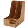 Kx9Lb8d portadocumenti Organizzatore di file da scrivania, 2 scomparti verticali + 3 portapenne for ufficio e casa Vassoi per lettere(Natural)