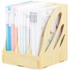Kx9Lb8d portadocumenti Portariviste, raccoglitore ad anelli for documenti, organizer for , 3 scomparti Vassoi per lettere(Beige)