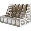 SBJKLYRN Casella documenti， Organizzatore for file da scrivania, portadocumenti verticale, grigio/nero, organizer e contenitore, facile montare, scatola multistrato