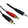 ALIDA SYSTEMS 1m 3.5mm Cavo Jack a 2 x RCA - Qualità Superiore/Placcato in Oro 24 Carati/Audio/Stereo/Maschio a Maschio