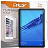 REY 2 pellicole proteggi schermo per Huawei Mediapad M5 Lite 10,1, in vetro temperato premium, Tablet