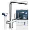 SCHÜTTE Aquastar Pro - Rubinetto filtrante a 3 vie, acqua potabile pulita direttamente dal rubinetto, sistema di filtraggio BWT integrato contro calcare e metalli pesanti, cromato