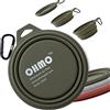 OHMO Ciotola Pieghevole per Cani, Portatile, Regolabile, con Moschettone, Verde Mimetico, 800ml, Per Cani di Tutte le Taglie