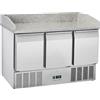 CoolHead Saladette Refrigerata GN1/1 con Piano in Granito per Pizza e N° 3 Porte - Volume lt 330 - Temp 0° +8°C