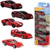 Hot wheels - set 5 veicoli ferrari