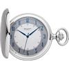 REGENT Orologio da tasca da uomo Savonnette Coperchio pieghevole Cromato 50 MM Quarzo Bianco Quadrante Grigio Numeri arabi, Classico