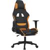 vidaXL Sedia da gaming vidaXL con funzione massaggio e poggiapiedi, tessuto nero e arancione