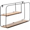 KOOPMAN - Mensola da Parete 2 Ripiani Wandrek in ferro e MDF h29x52 cm