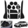 GAFAT Toyot-a C-HR/Hybrid 2016-2023 Tappetini Antiscivolo, CHR 2022 Tappetino in Gomma per Console Centrale, Portabicchieri, Porta per cuciture, Compatibili con Toyota C-HR Accessori (Bianco)