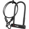 Trelock Lucchetto ad Arco U4 FLEX con Cavo in Acciaio Nero D102x230 mm