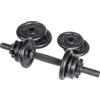 Bodyline Kit composto da manubrio in vinile con ghiera e dischi in ghisa per un totale di 10kg - perfetto per pesistica fitness, allenamento, palestra a casa