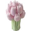 Cereria Di Giorgio - Candela a forma di mazzolino di tulipani - Colore Rosa Polvere - Lavorazione artigianale - Spring Collection - Con sacchetto regalo - Made in Italy