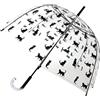 SMATI SMARTBULLE Ombrello trasparente a bolle lunghe - Solido; Apertura automatica; Diametro=85cm; Ombrello da donna; Stampa gatto; Ombrello a forma di cupola.
