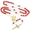 FaithHeart Collana Rosario Santa Maria Collana Donna Uomo Catenina Lunga 66cm Oro Preghiera Medaglia Vergine Maria Collana Croce Cattolica Perline Ciondolo Crocifisso Gioielli Religiosi