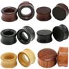 Decentraland 3 paia di dilatatori per lobi in legno marrone, nero, stile vintage, in legno, per il corpo, 0 g (8 mm), 0 g (8 mm), Legno, Legno