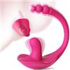 rinofans vibratore 2 in 1 per punto G, anale e clitoride, set di dispo