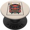 Hannya Oni Mask Aesthetic By TW Hannya Oni Mask Devil Yokai - Maschera giapponese con tatuaggio demone PopSockets PopGrip Adesivo