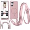 GoodcAcy Magnetica Cover per Samsung Galaxy S22 Plus con Cordino, Custodia con Regolabile Laccio Collana Tracolla, Ultra Sottile Silicone Antiurto AntiGraffio Protettiva Case per Samsung S22 Plus, Colore Lotus