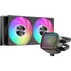 SAMA L50 Dissipatore a Liquido CPU AIO 240mm, Pompa ARGB Mirror Dot-Matrix, 2×Ventole PWM 120mm, Compatibile con Intel LGA 1366/115X/2011/1200/1700/1851 e AMD AM5/AM4 - Nero
