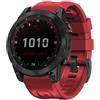 Koelaa 22mm QuickFit Cinturino per Garmin Fenix 7/6/6 Pro/5/8 47mm, Cinturino Silicone Traspirante Ricambio per Fenix 7 Pro/5 Plus/Forerunner 965/955/945/935/Epix 2/Pro 47mm - Rosso