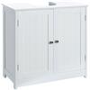 BAKAJI Mobile Bagno Sotto Lavabo Legno MDF Armadietto Mobiletto 2 Ante 60x30cm Bianco