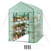 VEVOR Serra da Esterno con Finestre, Serra da Giardino Portatile 137 x 206 x 196 cm Copertura in PE da 140 g/m² con Porta Avvolgibile con Cerniera 14 Mensole per Piante Fiori Ortaggio Giardino