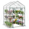 VEVOR Serra da Esterno Trasparente, Serra da Giardino Portatile 137 x 137 x 196 cm Copertura in PE da 130 g/m² con Porta Avvolgibile con Cerniera 10 Mensole per Piante Fiori Ortaggio Giardino