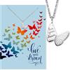 Engelsrufer Biglietto di auguri Dream con collana in acciaio inossidabile e argento, regalo di alta qualità con significato