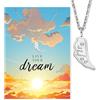 Engelsrufer Biglietto di auguri Live Your Dream con collana in acciaio inox argento, regalo incoraggiante, messaggio motivazionale e gioielleria