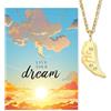 Engelsrufer Biglietto di auguri Live Your Dream con collana in acciaio inox oro - regalo mutacher - biglietto di auguri di alta qualità con gioielli in oro