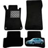 MTC Automotive Tappetini per Mercedes Classe C W203 dal 2000-2007 Berlina e Station Wagon Antiscivolo, Su Misura, Antiscivolo, Battitacco in gomma rinforzata, bottoni di fissaggio