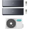 Hisense Climatizzatore Energy Pro X Black Dual Split 9+9 con 3AMW52U4RJC Inverter Wi-Fi R-32 Classe A++ ,